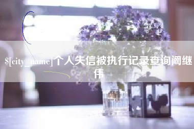 柳州个人失信被执行记录查询阚继伟