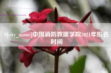 柳州中国消防救援学院2021年报名时间