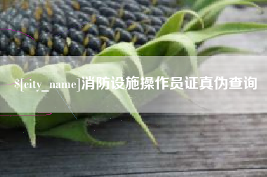 柳州消防设施操作员证真伪查询
