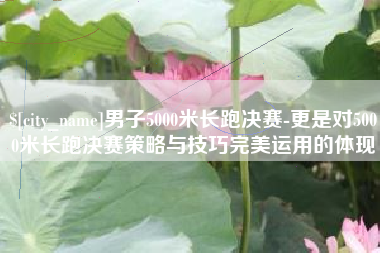 柳州男子5000米长跑决赛-更是对5000米长跑决赛策略与技巧完美运用的体现