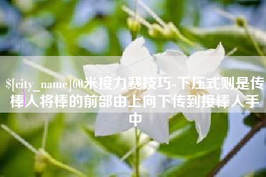 柳州60米接力赛技巧-下压式则是传棒人将棒的前部由上向下传到接棒人手中