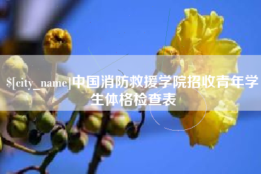 柳州中国消防救援学院招收青年学生体格检查表